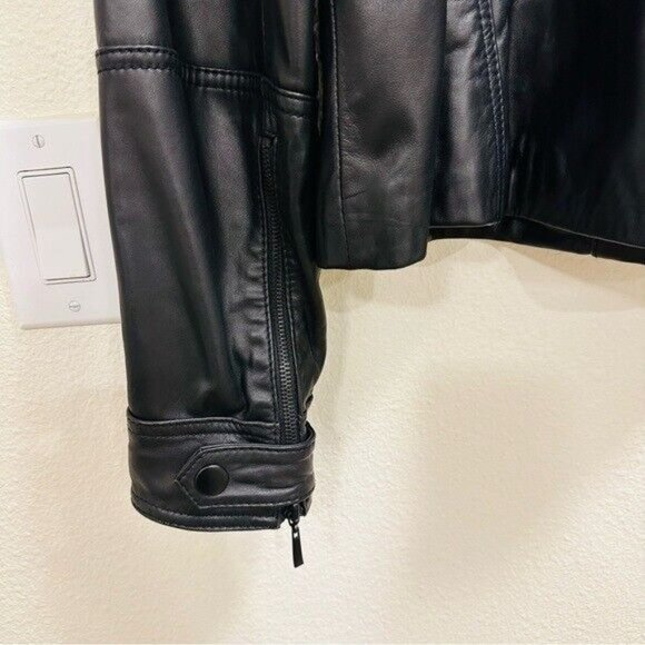 Kenneth Cole Genuine Lambskin Leather Jacket, Moto Racer Jacket-GD16 Size Medium - Picture 7 of 12